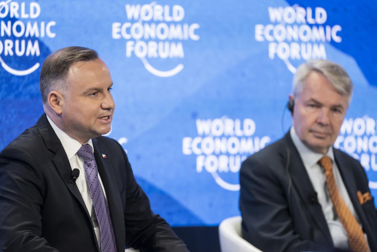 Andrzej Duda au Forum de Davos. [Keystone - Gian Ehrenzeller]