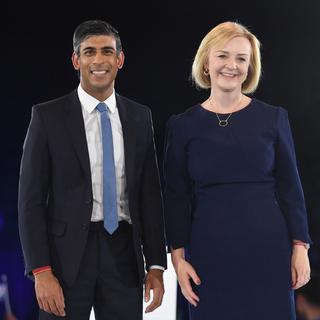 Les candidats Rishi Sunak et Liz Truss pour le poste de Premier ministre au Royaume-Uni. [EPA/Keystone - Neil Hall]