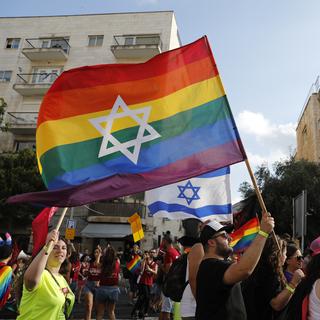 La gestation pour autrui universelle était une revendication de la Gay Pride de Jérusalem 2018. [EPA/Keystone - Abir Sultan]