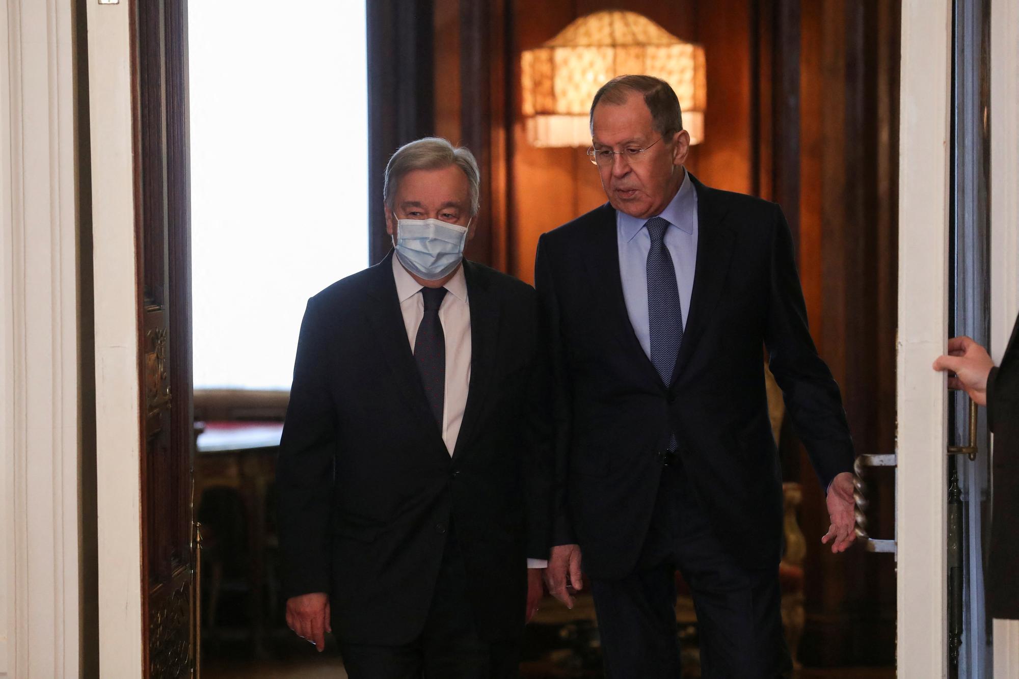 Antonio Guterres et Sergueï Lavrov se sont rencontrés à Moscou. [Reuters - Maxim Shipenkov]