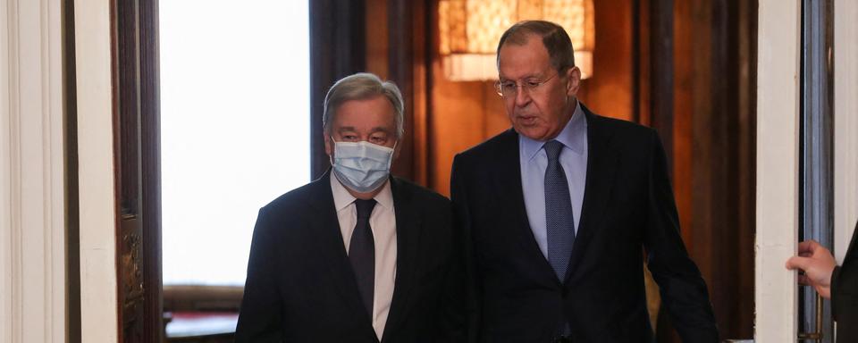 Antonio Guterres et Sergueï Lavrov se sont rencontrés à Moscou. [Reuters - Maxim Shipenkov]