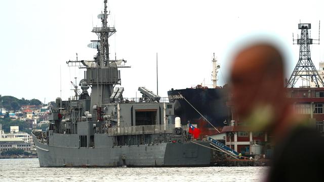 Un navire militaire taïwanais dans le port de Keelung, dans le nord-est de l'île. [EPA/Keystone - Richtie B. Tongo]