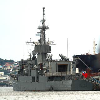 Un navire militaire taïwanais dans le port de Keelung, dans le nord-est de l'île. [EPA/Keystone - Richtie B. Tongo]