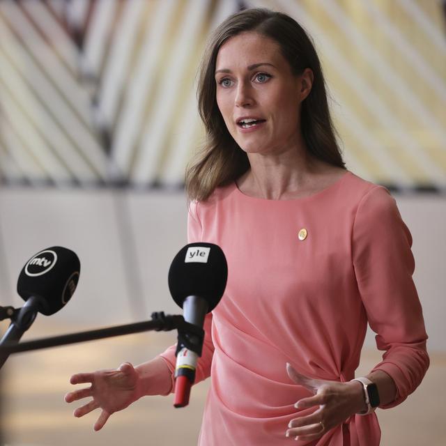 La Première ministre finlandaise Sanna Marin. [KEYSTONE - OLIVIER MATTHYS]