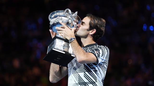 Roger Federer, en janvier 2017 après son titre à l'Open d'Australie. [Keystone - Lukas Koch]
