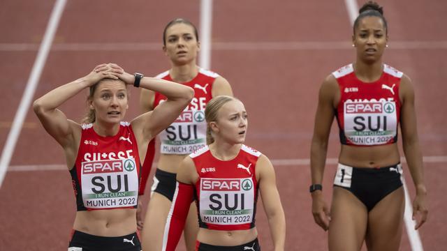 Les relayeuses suisses ne disputeront pas la finale du 4x100m à Munich. [Keystone - Georgios Kefalas]