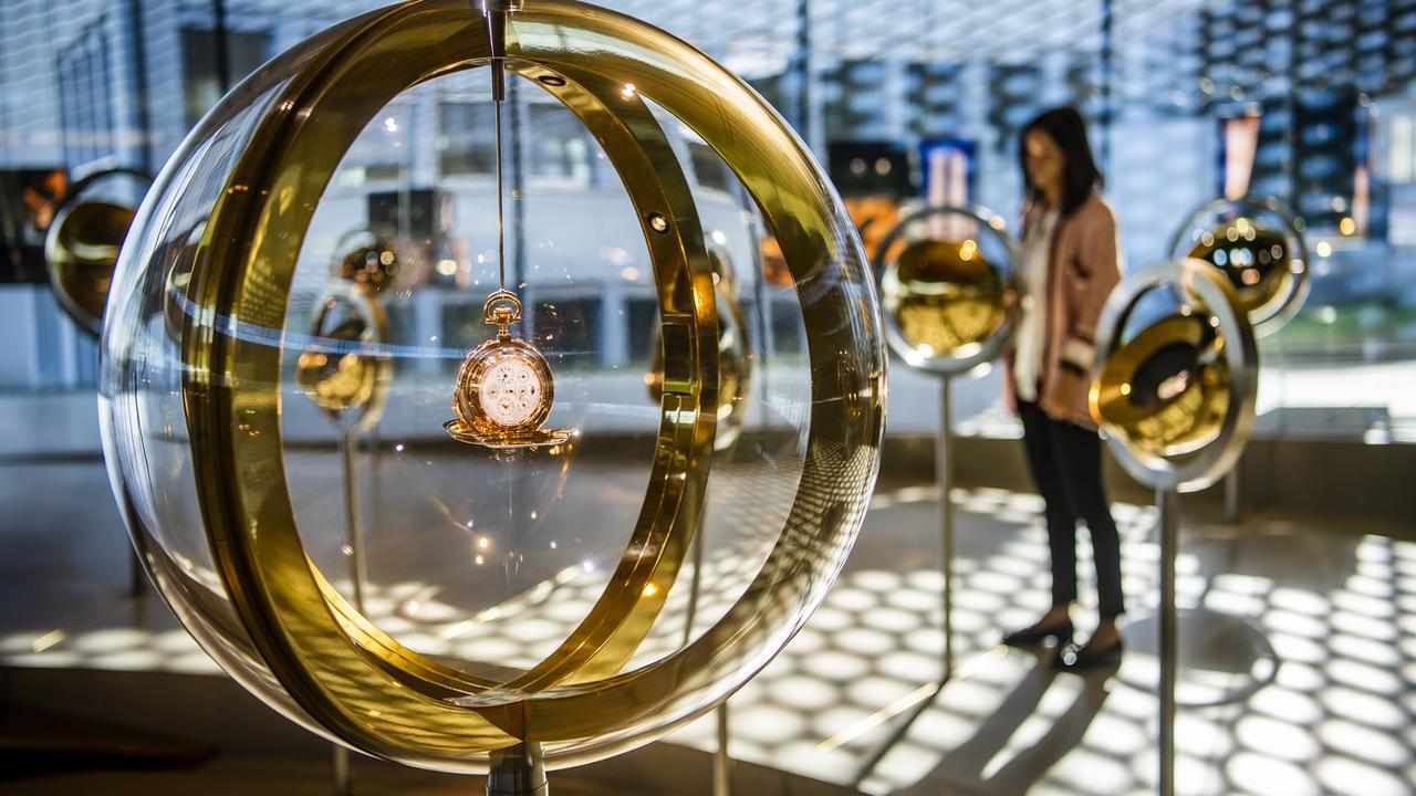 Les montres de la manufacture d'horlogerie suisse Audemars Piguet dans le nouveau Musée Atelier Audemars Piguet, photographiées ici le 27 août 2020 au Brassus. [Keystone - Jean-Christophe Bott]