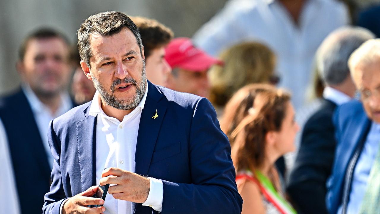 Matteo Salvini, le dirigeant du parti italien d'extrême droite de la Ligue a mis en doute l'efficacité des sanctions européennes prises à l'encontre de la Russie [Keystone]
