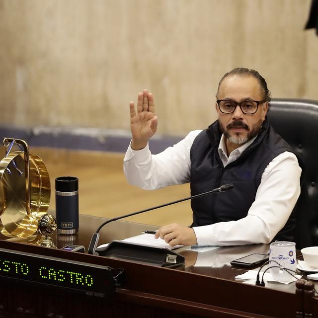 Ernesto Castro, président du Parlement salvadorien. [Keystone - EPA/Rodrigo Sura]