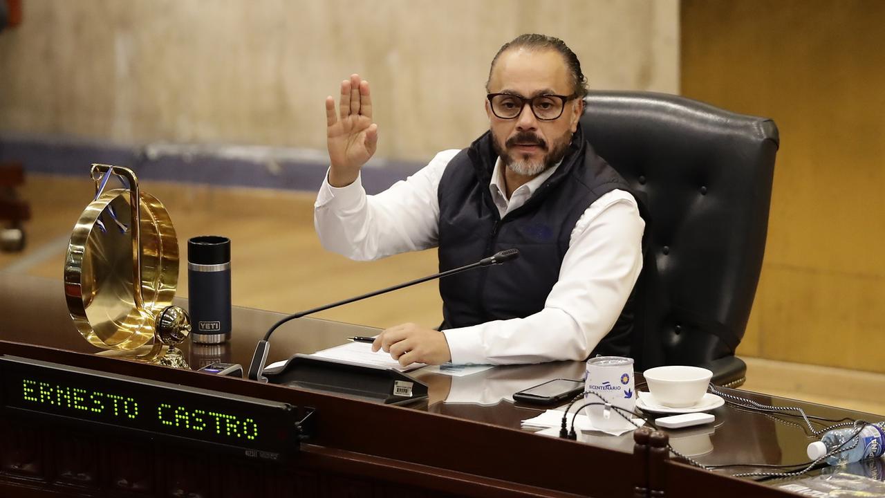 Ernesto Castro, président du Parlement salvadorien. [Keystone - EPA/Rodrigo Sura]