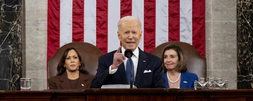 Le premier discours sur l'état de l'Union de Joe Biden. [Keystone - Saul Loeb/Pool via AP]