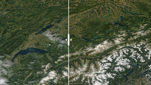 La sécheresse de l'été 2022 est visible de l'espace. [NASA]