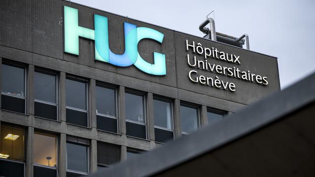 Le logo des Hôpitaux Universitaires de Genève. [Keystone - Martial Trezzini]