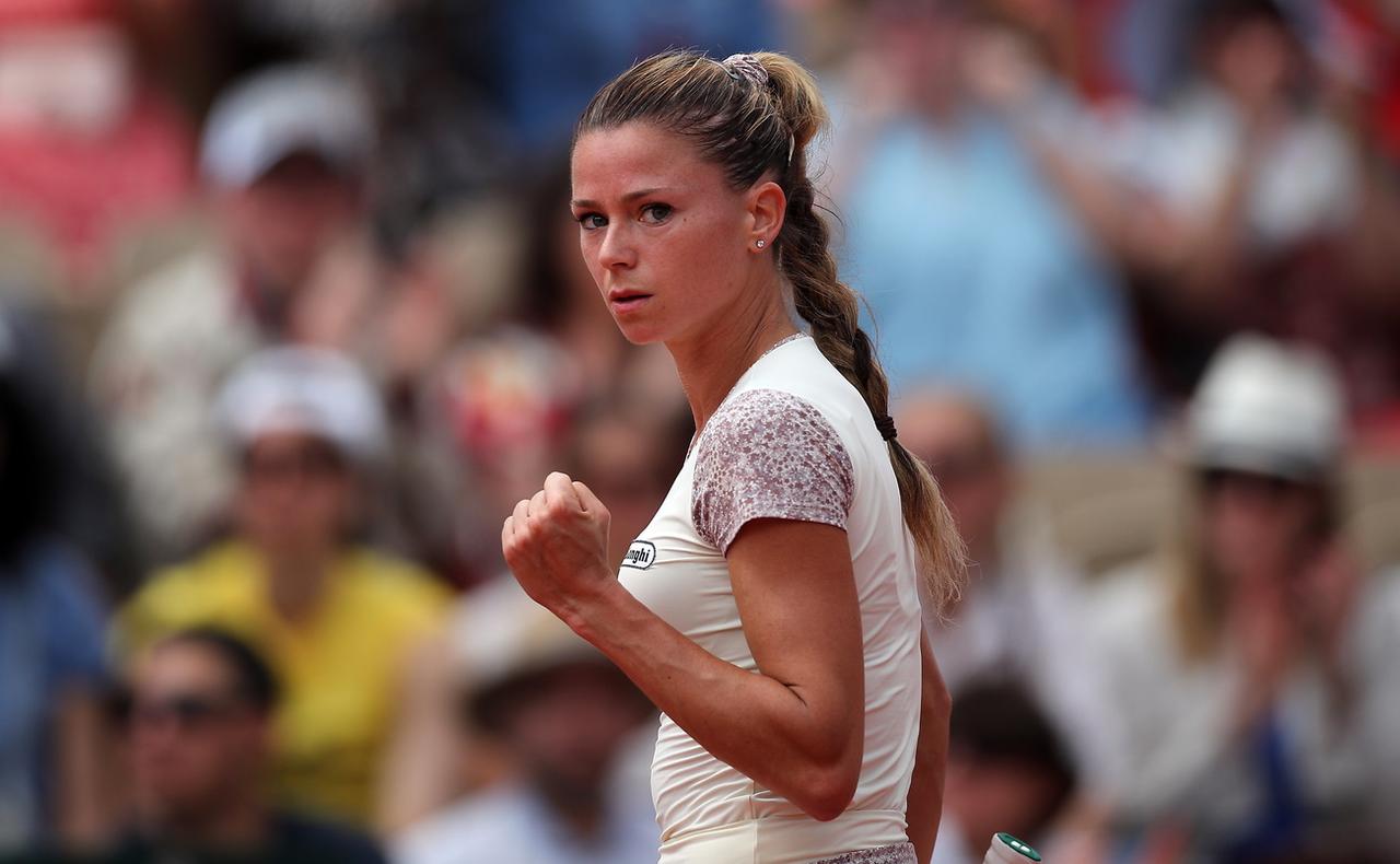 Camila Giorgi peut serrer le poing; elle réalise son meilleur Roland-Garros. [EPA - Martin Divisek]