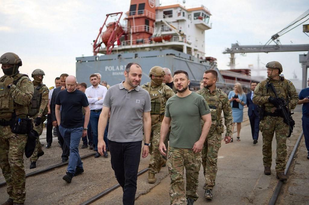 Volodymyr Zelensky à Odessa. [AFP - Ukrainian Presidency / Handout / Anadolu Agency]