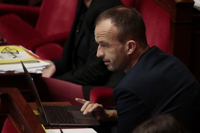 Manuel Bompard est le nouveau chef de La France Insoumise. [AFP - GEOFFROY VAN DER HASSELT]