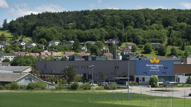 L'usine BAT de Boncourt photographiée en mai 2014. [Keystone - Stefan Meyer]