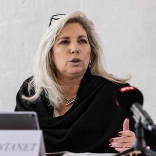 Nathalie Fontanet, conseillère d'Etat PLR en charge des finances. [Keystone - Pierre Albouy]