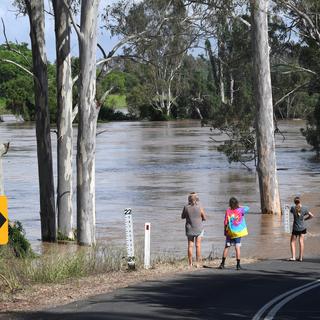 Des inondations après le passage d'un cyclone au mois de janvier 2022, à deux cents kilomètres de Brisbane en Australie. [EPA/Keystone]