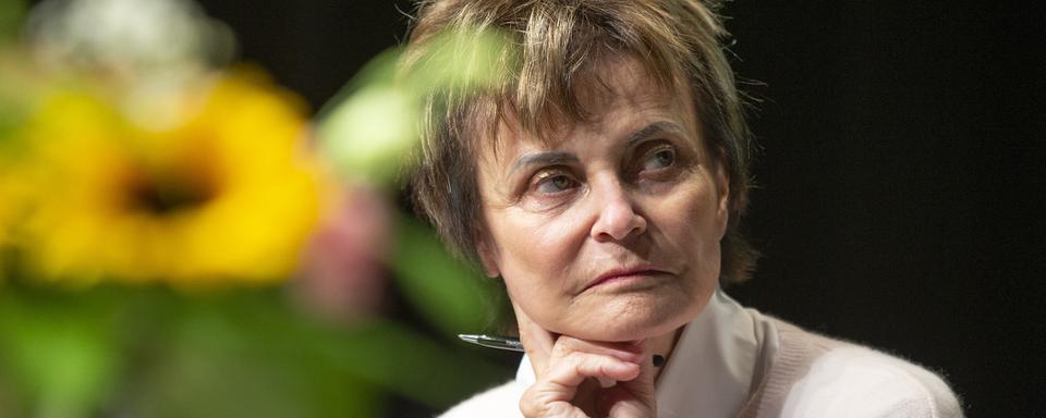 L'ancienne conseillère fédérale Micheline Calmy-Rey, photographiée en septembre 2021. [Keystone - Salvtore Di Nolfi]