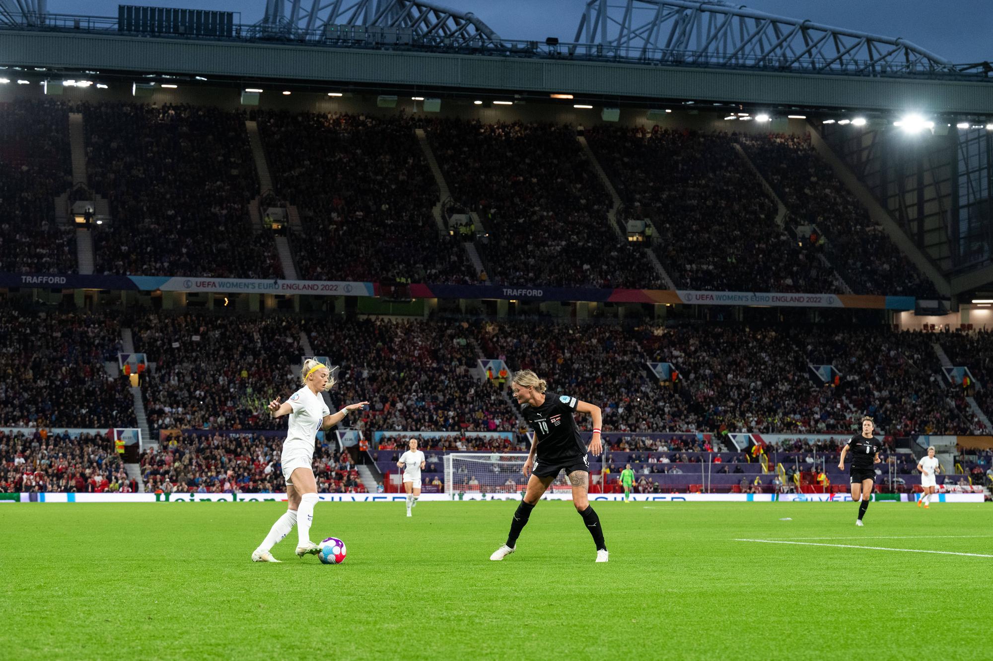 Le match d'ouverture de cet Euro dames s'est déroulé à guichets fermés dans le stade d'Old Trafford. [Imago - LUDVIG THUNMAN]