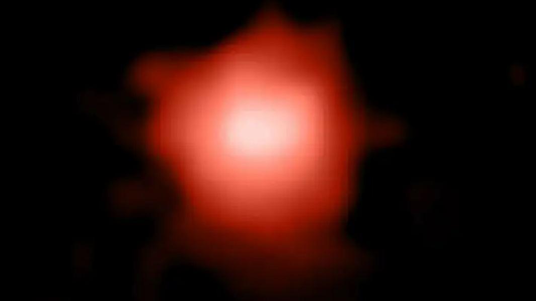 La galaxie GLASS-z13 apparaît telle qu'elle était seulement environ 300 millions d'années après le Big Bang. [NIRCam, GLASS-JWST, NASA/CSA/ESA/STScI - Naidu et al., Pascal Oesch (UNIGE), T. Treu (UCLA)]