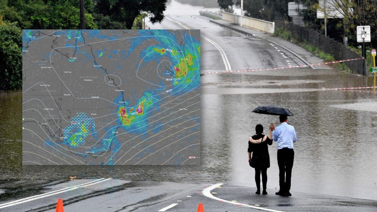 Précipitations prévues par le modèle européen (ECMWF) pour la région de Brisbane le 28 février 2022. [ECMWF/RTS]