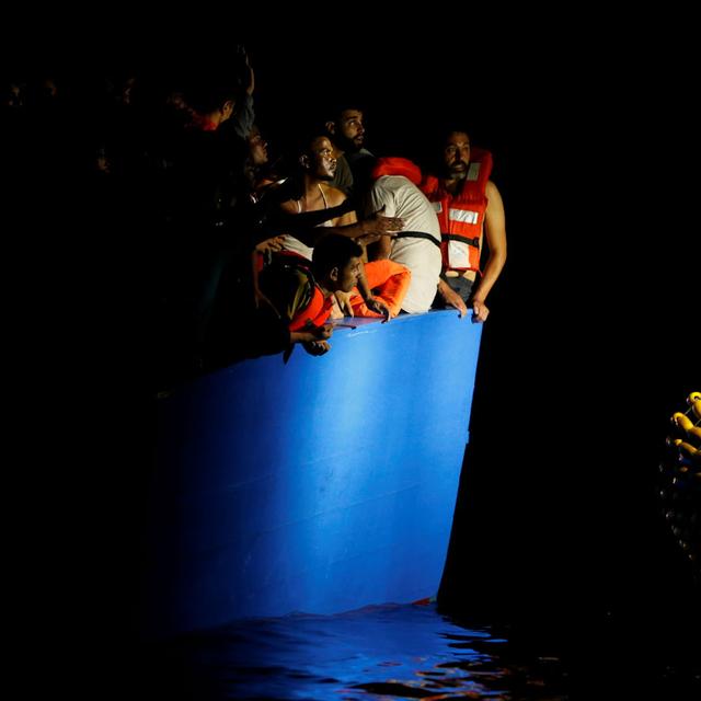 Migrants sauvés en Méditerranée par le navire Ocean Viking, 01.08.2021. [Reuters - Darrin Zammit Lupi]