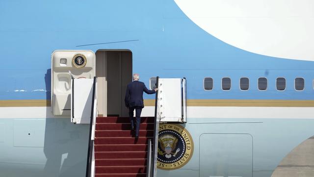 Départ d'Air Force One pour un vol historique avec Joe Biden entre Israël et l'Arabie saoudite. [KEYSTONE - ARIEL SCHALIT]