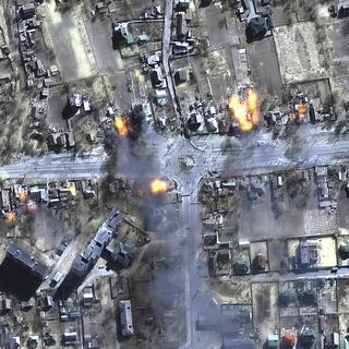 Des bombardements au Nord-Est de Chernihiv en Ukraine. [AP Photo / Keystone]
