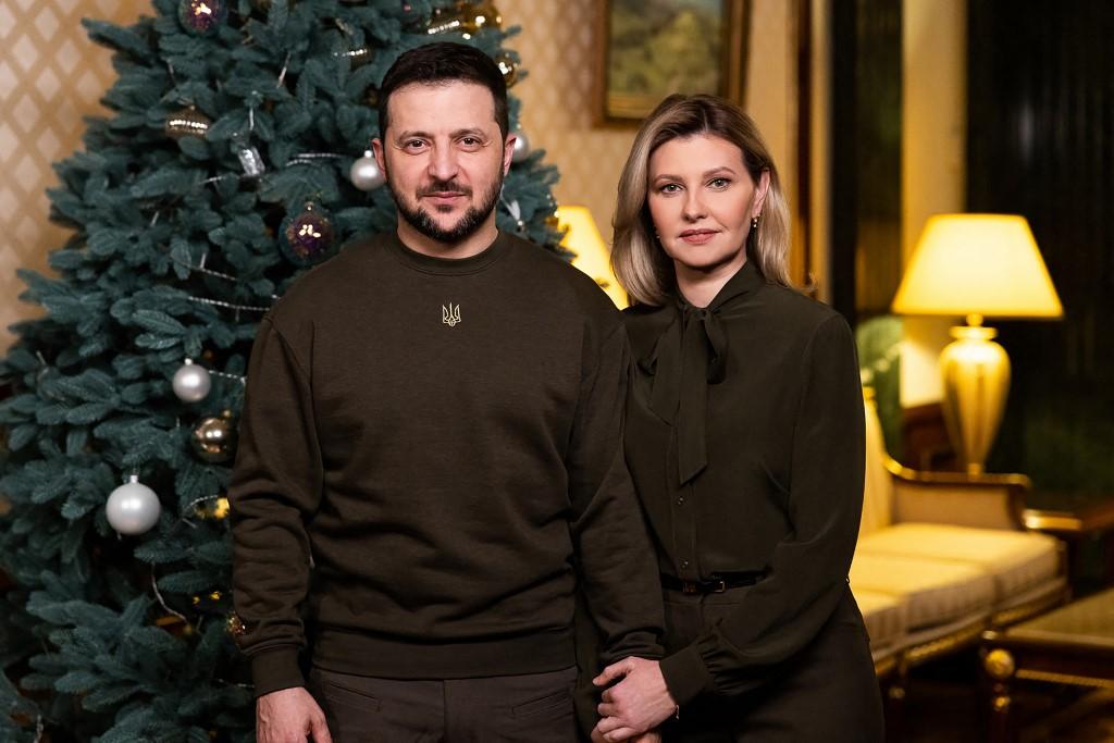 Le président ukrainien et sa femme ont proclamé samedi leurs voeux de Nouvel An. [AFP - Str]