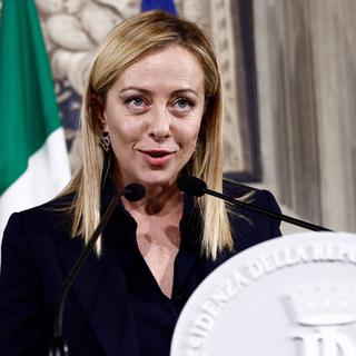 La dirigeante d'extrême droite Giorgia Meloni s'est vu confier par le président italien
Sergio Mattarella la mission de former le nouveau gouvernement. [reuters - Guglielmo Mangiapane]