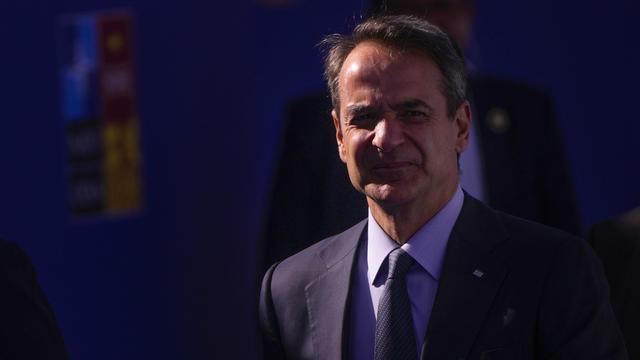 Le Premier ministre Kyriakos Mitsotakis peine à convaincre face au scandale des écoutes. [AP/Keystone - Manu Fernandez]