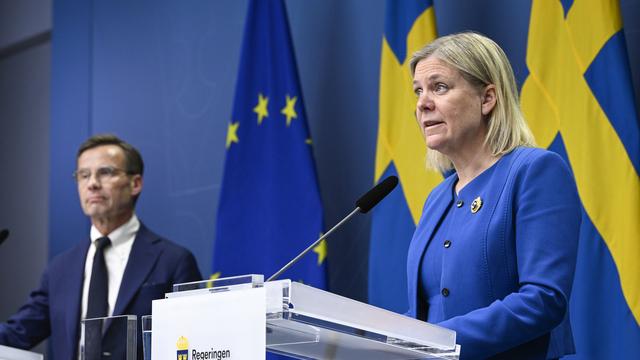 La Première ministre suédoise Magdalena Andersson le 16 mai 2022. [Keystone - Henrik Montgomery/TT News Agency via AP]