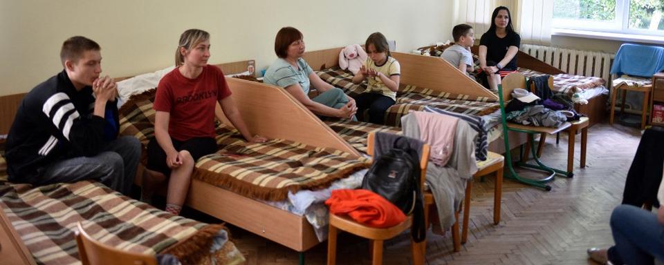 Centre pour déplacés de l'est de l'Ukraine à Lviv, en juin 2022. [NurPhoto/AFP - Markiian Lyseiko]