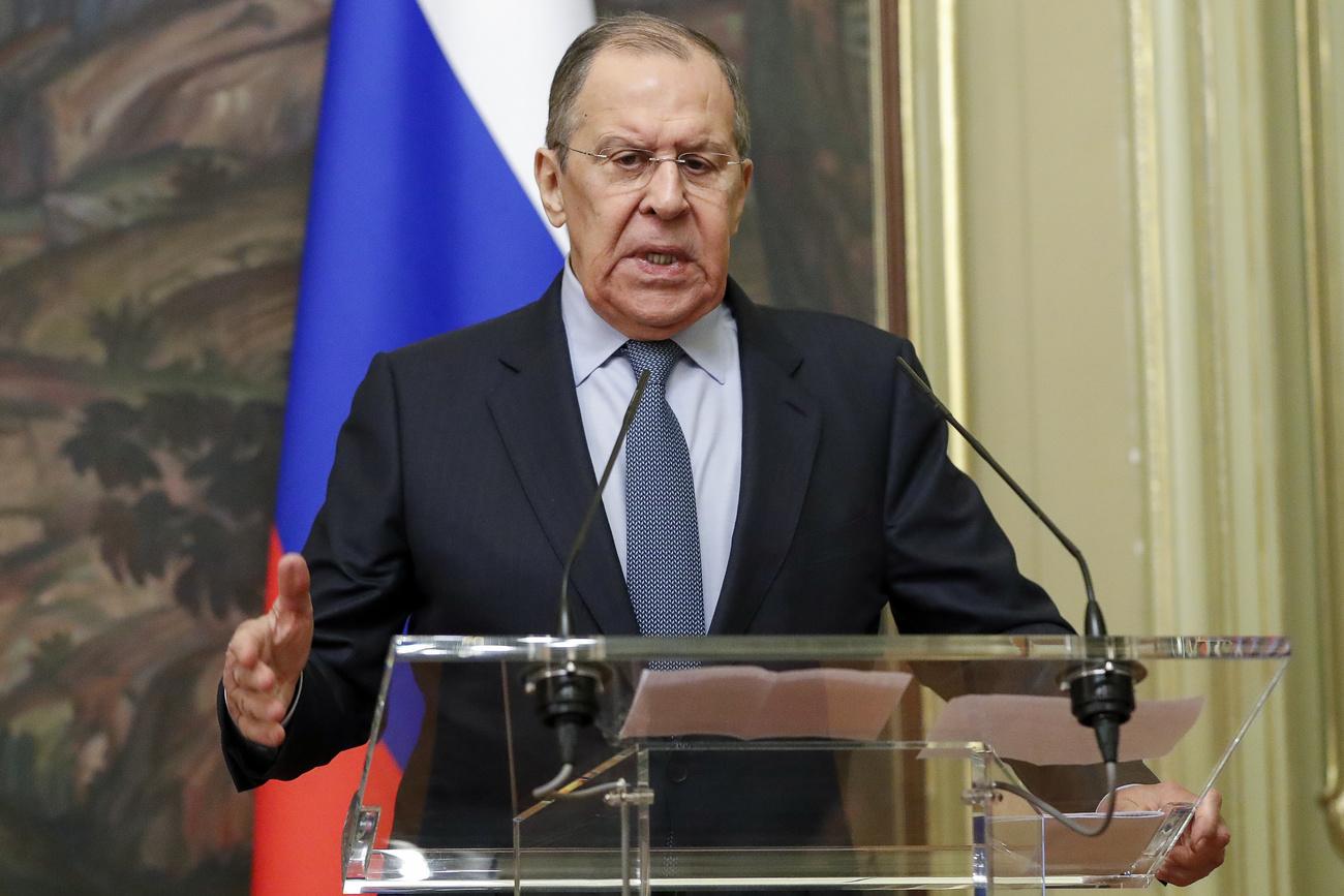 Le ministre russe des Affaires étrangères Sergueï Lavrov. [Pool/AP/Keystone - Shamil Zhumatov]