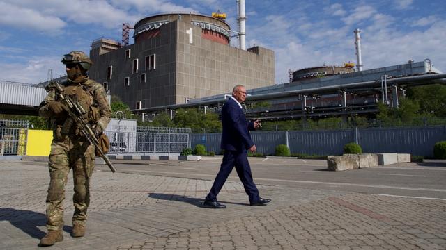 La centrale nucléaire de Zaporijjia photographiée le 01.05.2022. [AFP - Andrey Borodulin]