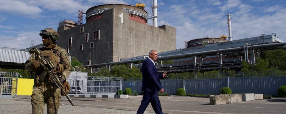 La centrale nucléaire de Zaporijjia photographiée le 01.05.2022. [AFP - Andrey Borodulin]