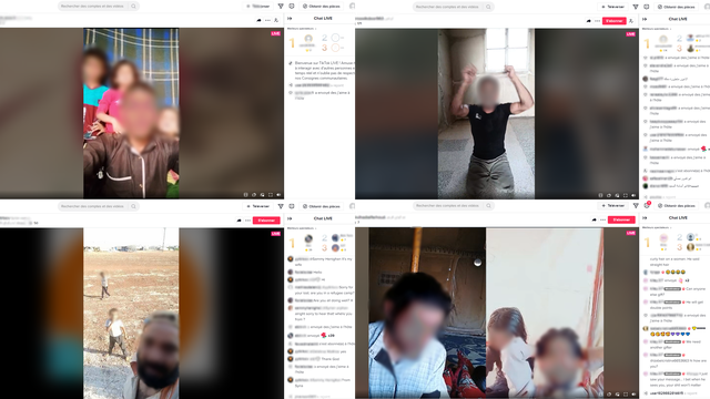 Les personnes derrières ces livestreams sont potentiellement la façade d'un groupe de mendicité. Capture d'écran. [RTS - Mathias Délétroz]