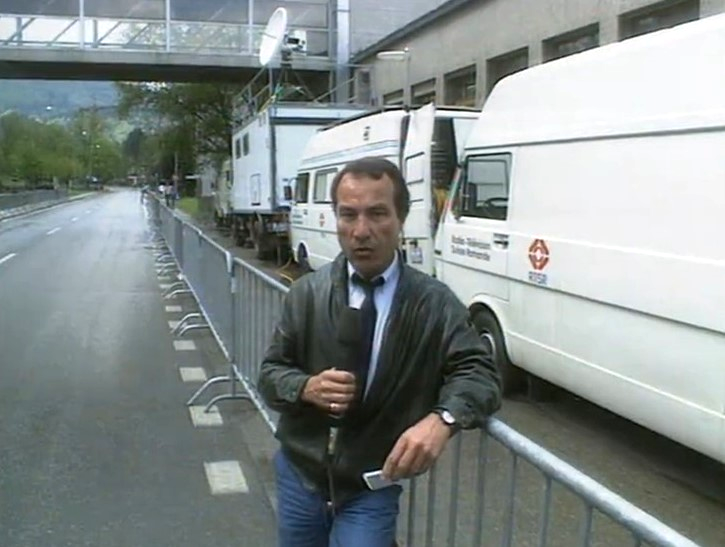 Le journaliste Bertrand Duboux en 1990.