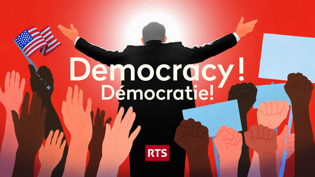 Visuel du podcast RTS "Democracy! Démocratie!". [RTS]