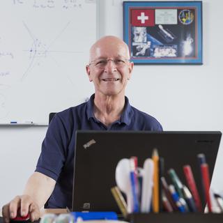 L'astrophysicien et astronaute suisse Claude Nicollier (ici en 2017 à l'EPFL). [Keystone - Cyril Zingaro]