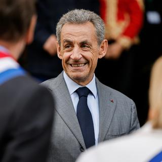 L'ancien président français Nicolas Sarkozy à l’exposition commémorative du siècle de l’ouverture de la Grande Mosquée de Paris en 2022. [EPA/Keystone - Ludovic Martin]