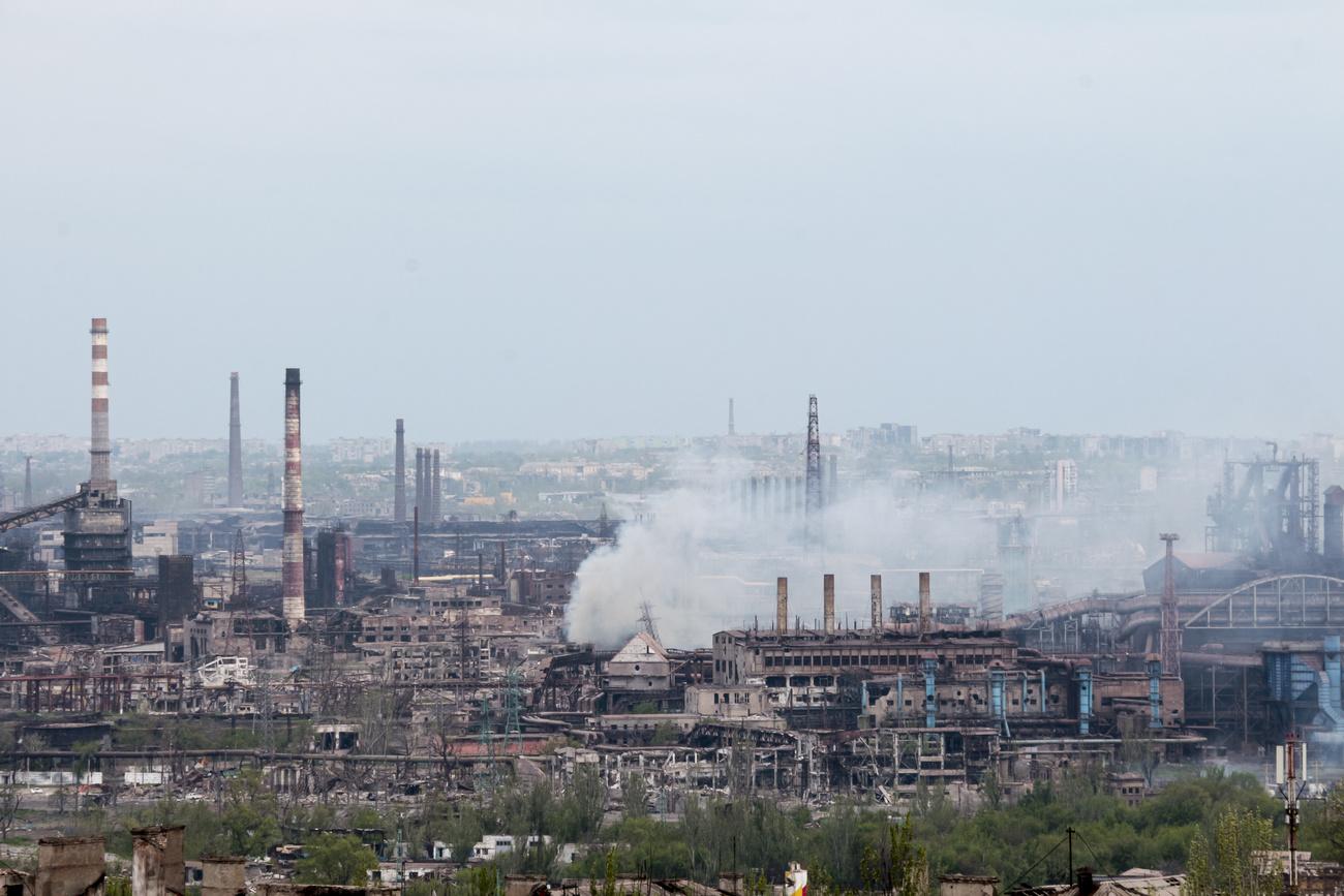 Le site de l'usine métallurgique d'Azovstal à Marioupol, le 5 mai 2022. [AP/Keystone]