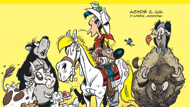 La couverture de la bande-dessinée "L'arche de Rantanplan" de la série des Aventures de Lucky Luke. [Dargaud]