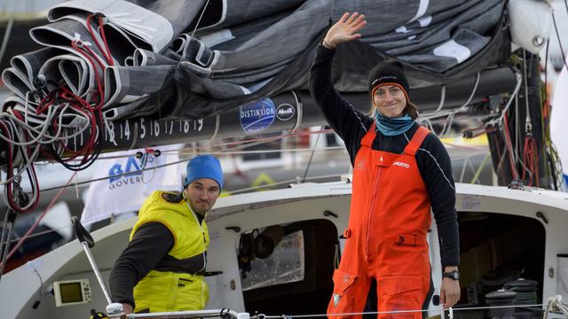 Voile: Justine Mettraux a bouclé la Route du Rhum à la septième place. [Keystone - Jean-Christophe Bott]