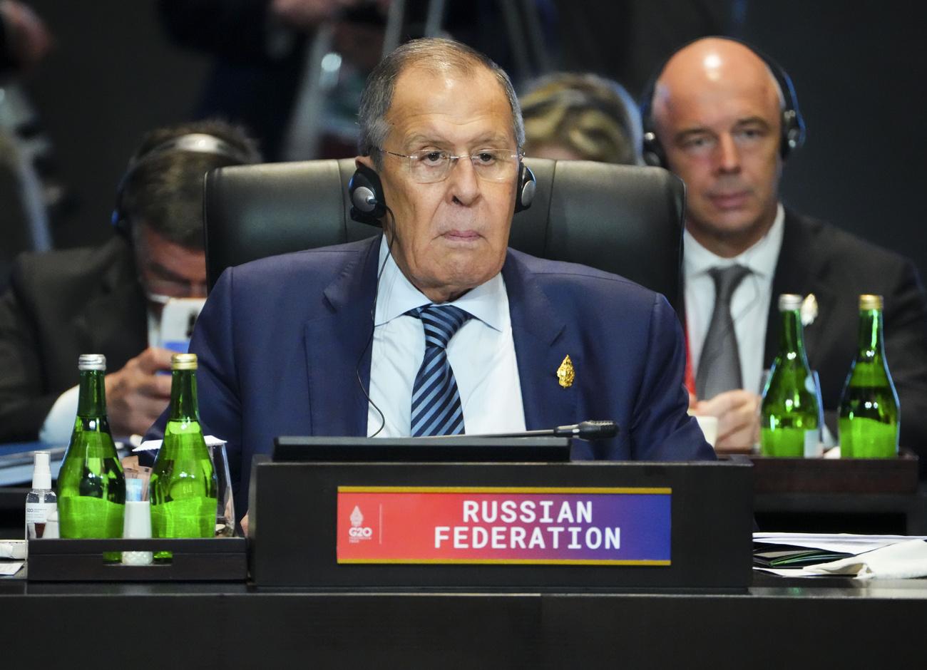 Sergueï Lavrov au sommet du G20, le 15 novembre 2022. [Keystone - Sean Kilpatric]
