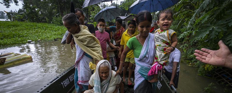 40 morts et des millions de sans-abris à cause de la mousson en Inde et au Bangladesh. [Keystone - Anupam Nath/AP Photo]