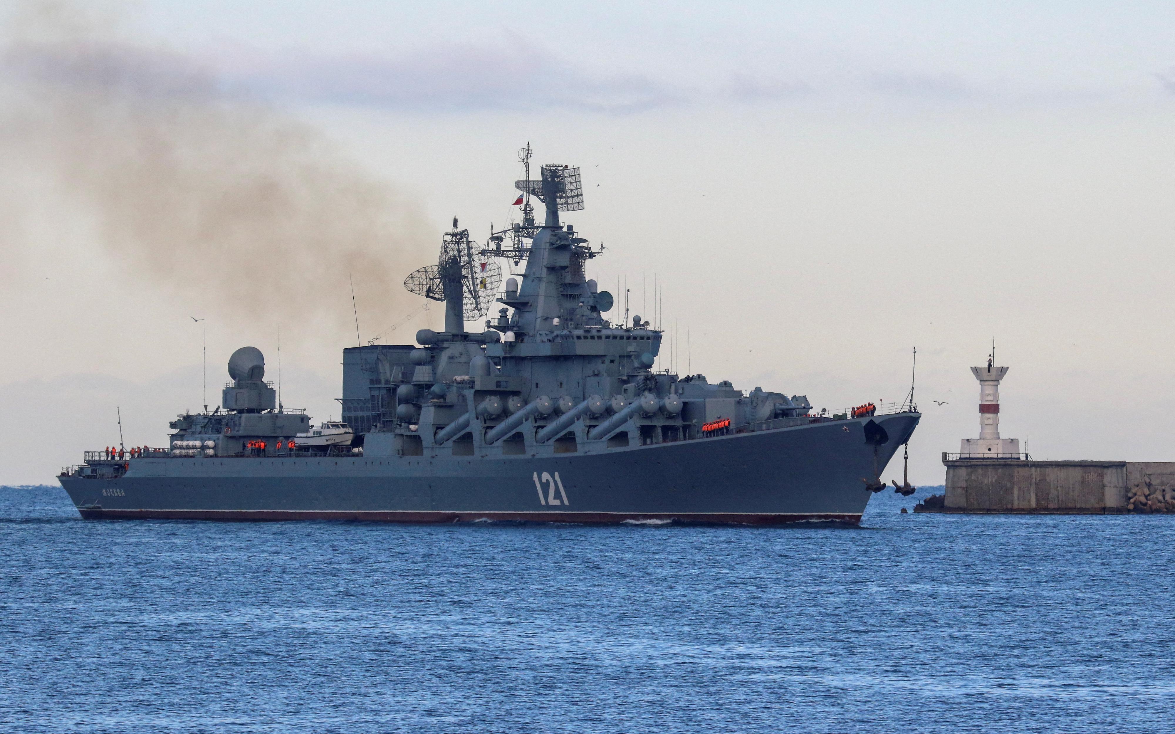 Le navire amiral russe Moskva a coulé le 14 avril. [REUTERS - Alexey Pavlishak]