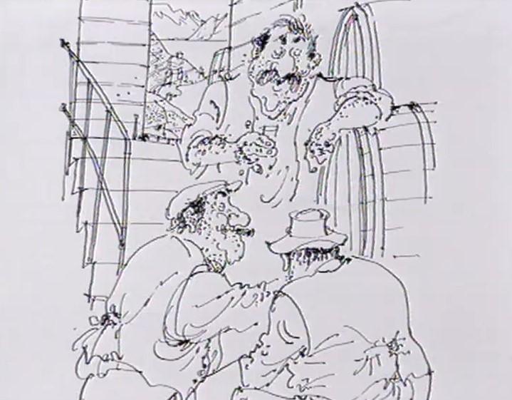 Caricature illustrant l'émission radiophonique Le Quart d'heure vaudois.